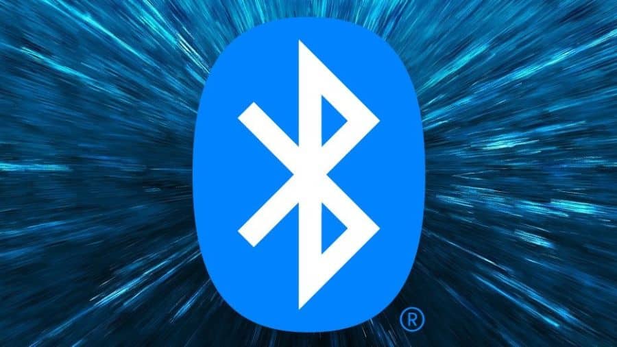 símbolo do bluetooth com bonito fundo azul