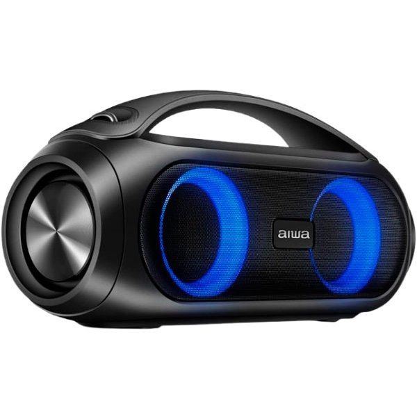 Imagem da caixa de som Bluetooth AIWA Boombox AWS-BBS-02 no formato quadrado
