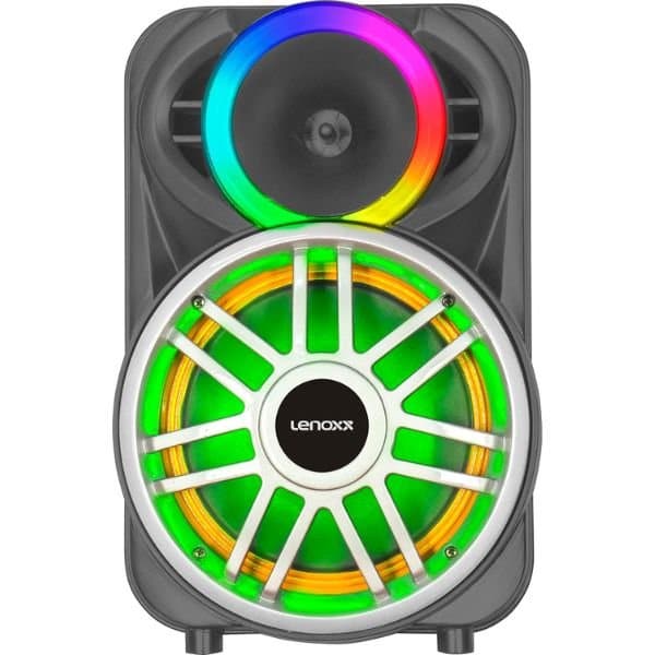 Imagem da caixa de som Bluetooth Lenoxx LCA8 no formato quadrado